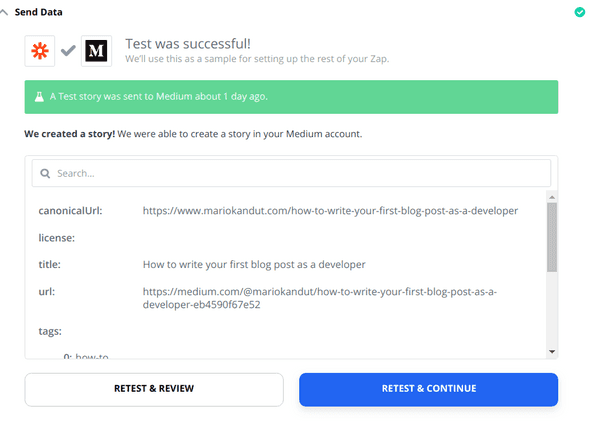Zapier Medium Data Check