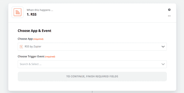 Zapier Choose the App