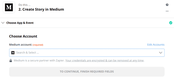 Zapier Medium Account